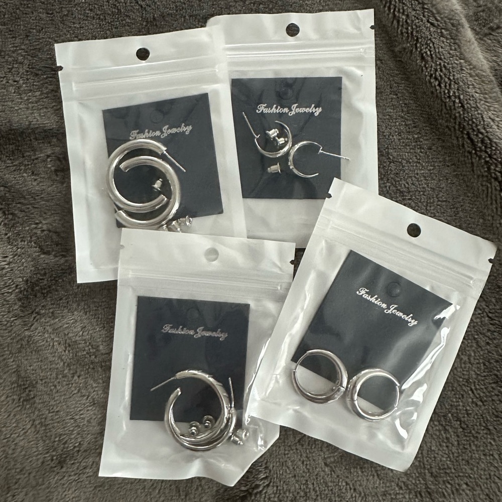 NWT silver hoop earring lot! 4 pairs of earrings!